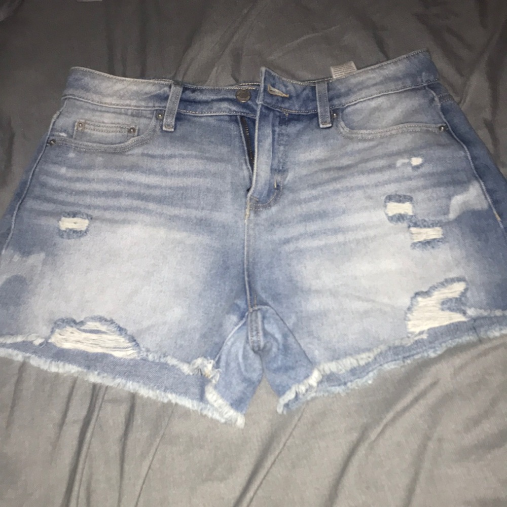 Light blue denim jean shorts